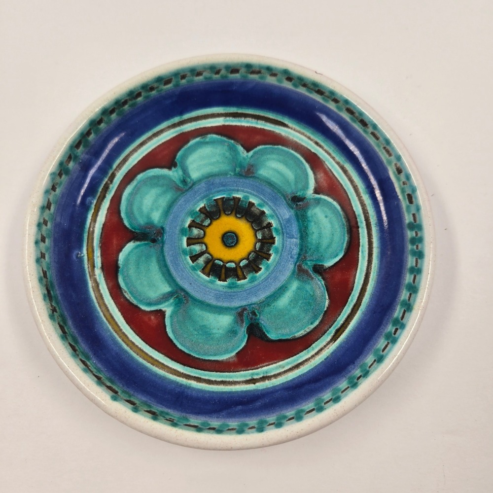 Giovanni DeSimone Italy Pottery Small Plate Floral Mid Century Modern Ceramic 5"